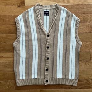 NWT Abercrombie & Fitch Men's Striped Buttoned Sweater Vest